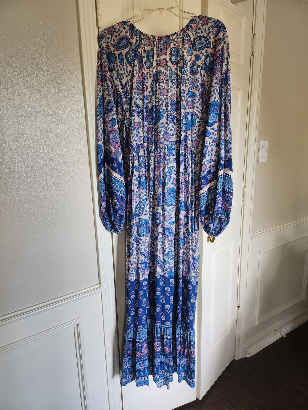 Spell Blue and White Paisley Maxi Dress - Picture 2 of 4